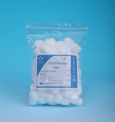 CE ISO13485 Medical Surgical Pure Cotton Balls Absorbent 100pcs 200pcs 300pcs